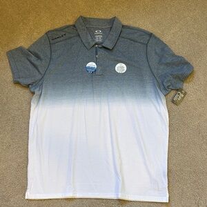 Oakley Men's Polo in Gray and White Ombre